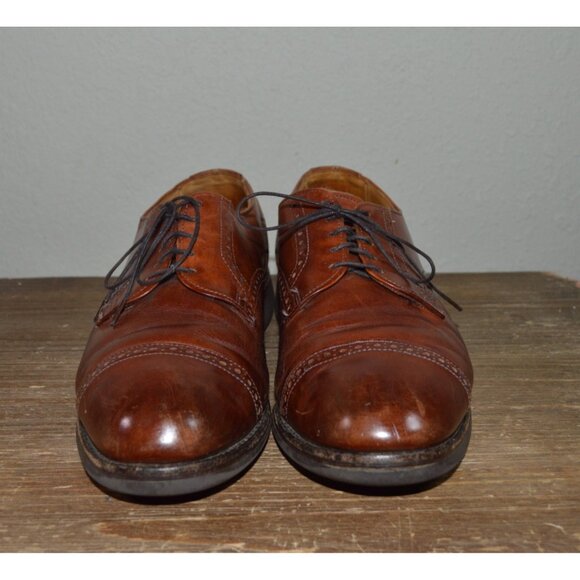 Allen Edmond Men\'s Low Top Brown Shoes Size 10 D Leather Oxford Lace Up Wing Tip main image 7